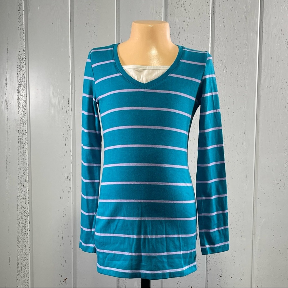 *Crerry Stix Girl's V-NeckStriped Long Sleeve Shirt Sz M